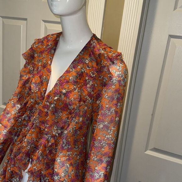 Free People Floral Sheer Nina Blouse - Picture 5 of 16